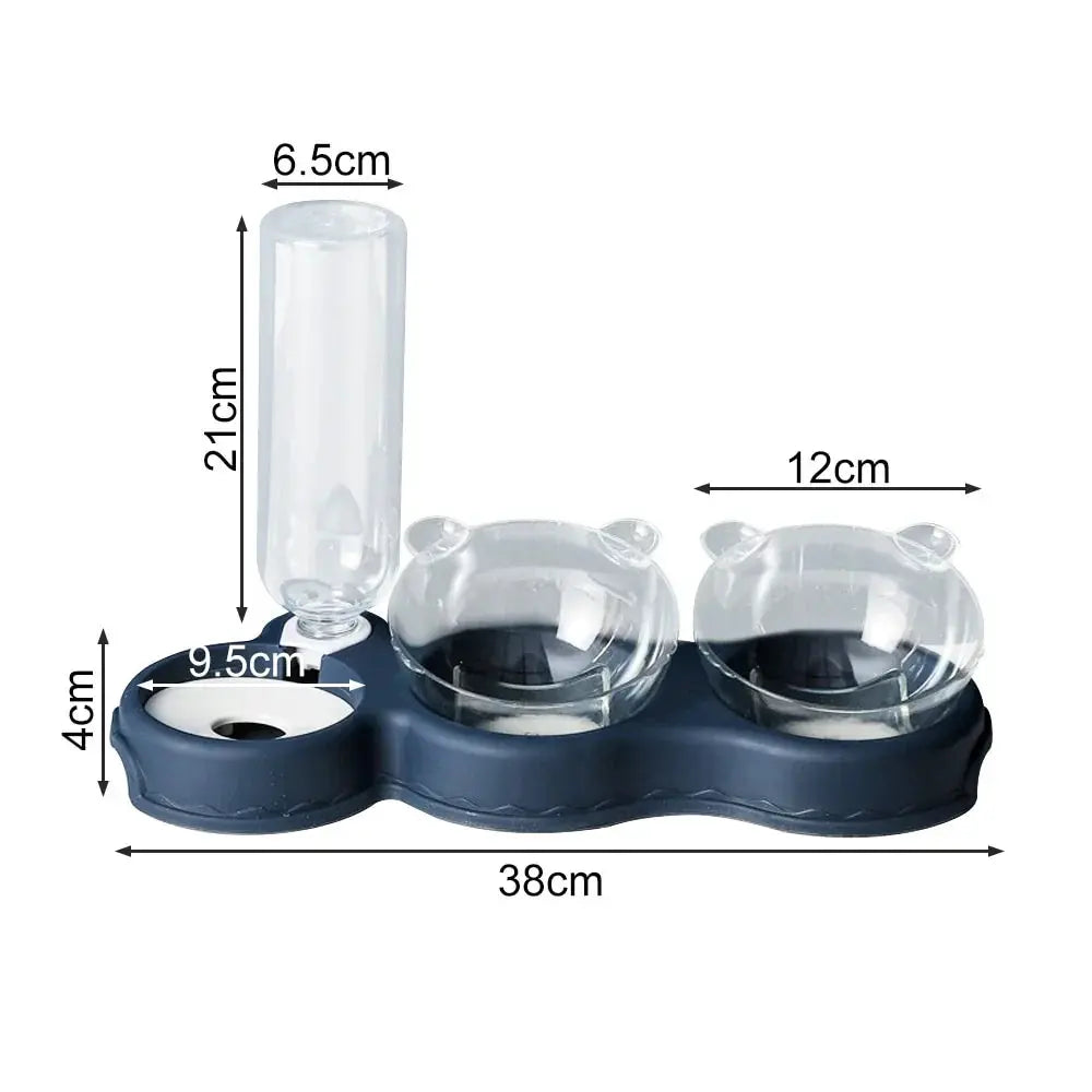3-in-1 Pet Feeding Station with Automatic Water Dispenser for Cats and Dogs