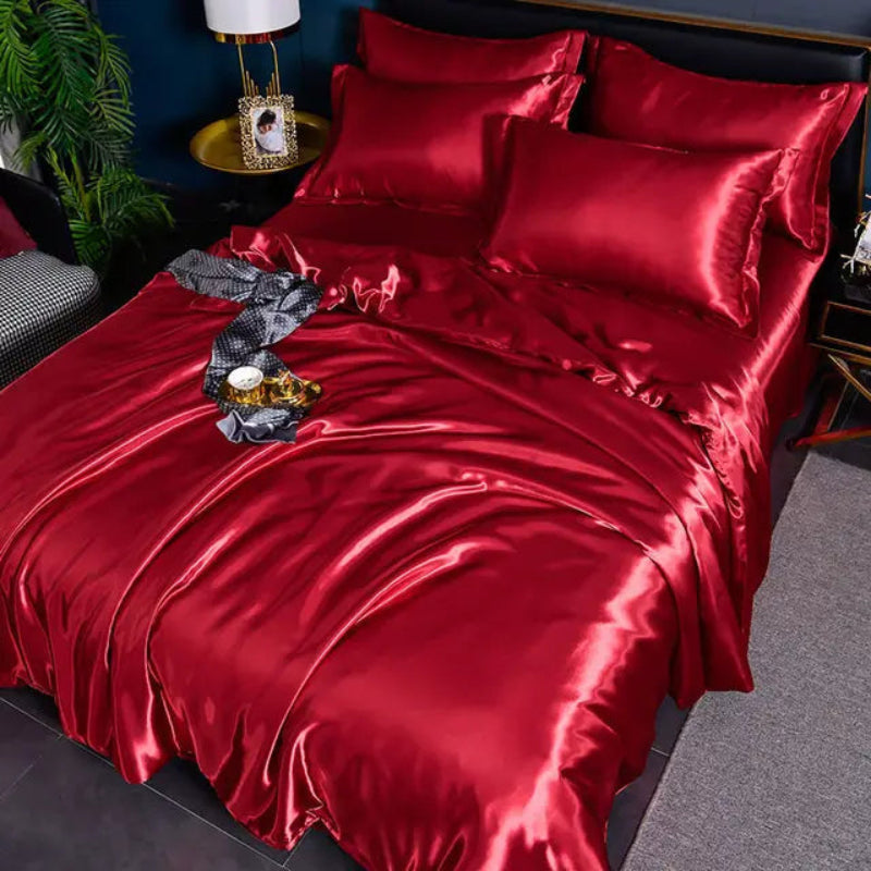 Luxury Satin Duvet Cover Set with Coordinating Pillowcases