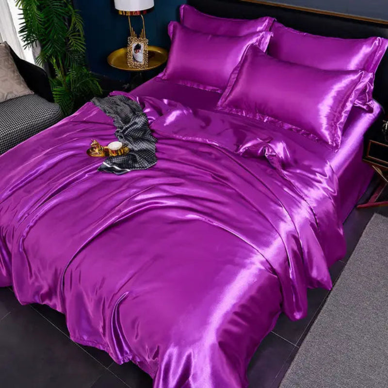 Luxury Satin Duvet Cover Set with Coordinating Pillowcases