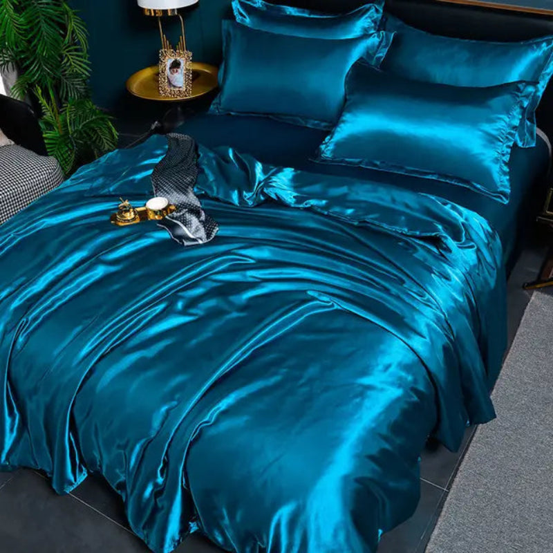 Luxury Satin Duvet Cover Set with Coordinating Pillowcases