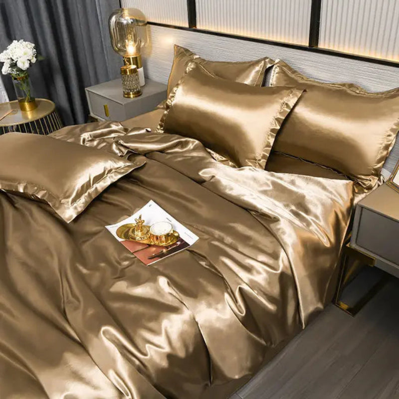 Luxury Satin Duvet Cover Set with Coordinating Pillowcases