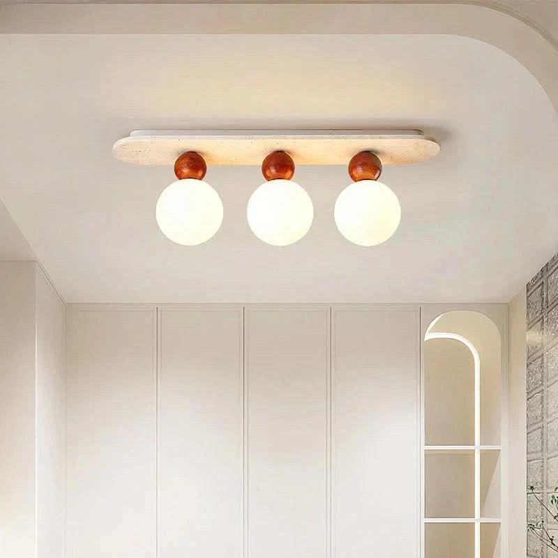 Ellipse Ceiling Light in Travertine for Contemporary Soft Interiors