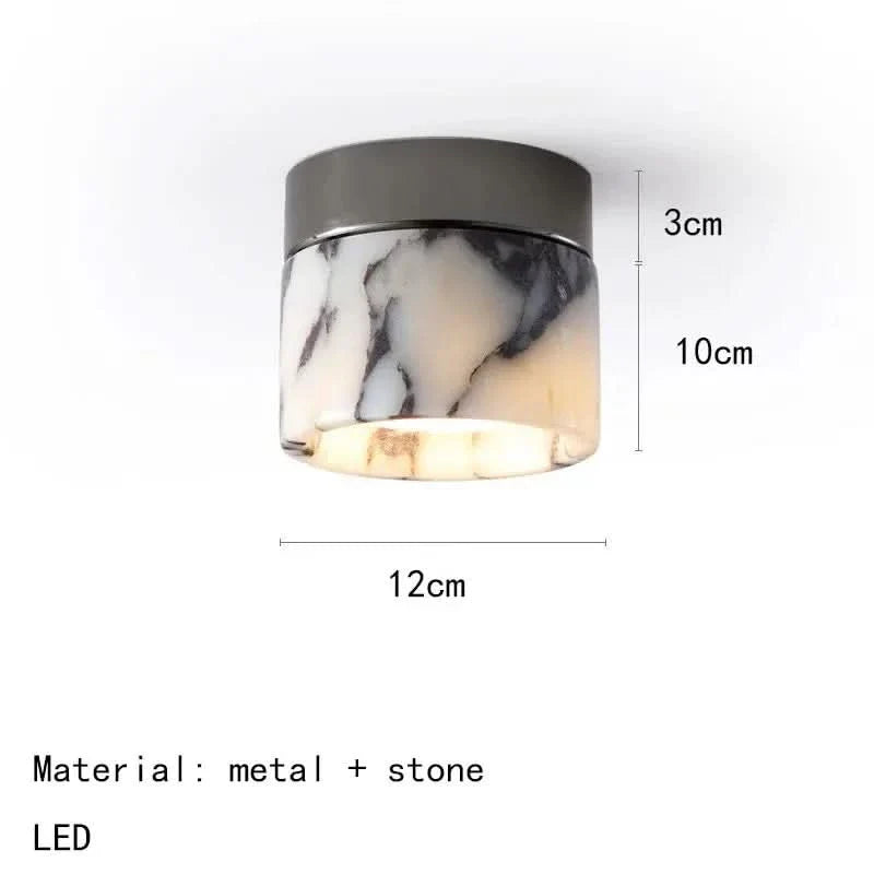 Nordic Marble Cylinder Ceiling Light with LED