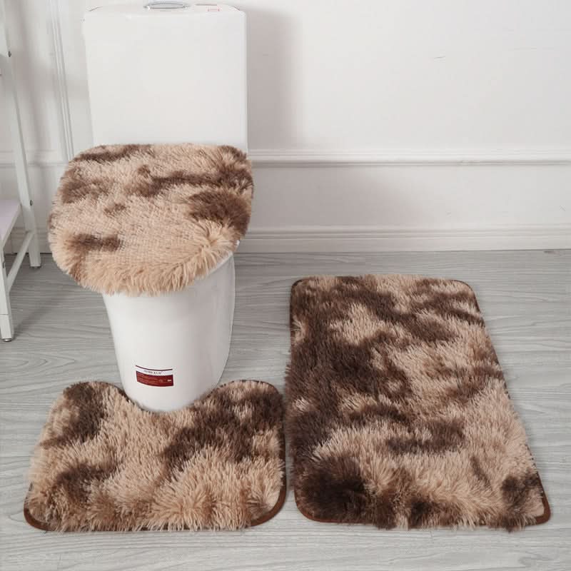 Elegant Toilet Seat Cover and Bath Mat Set in Soft Design
