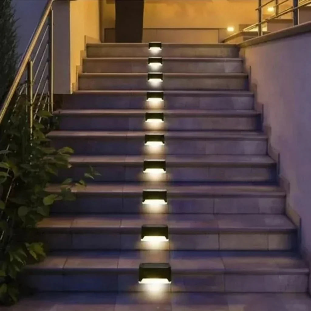 Solar-Powered LED Step Lights for Outdoor Garden Decoration