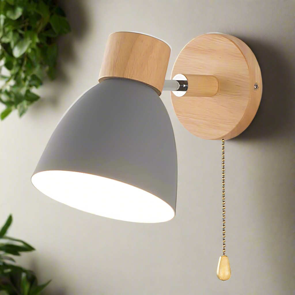 Nordic Elegance Wall Lamp with Convenient Pull Chain