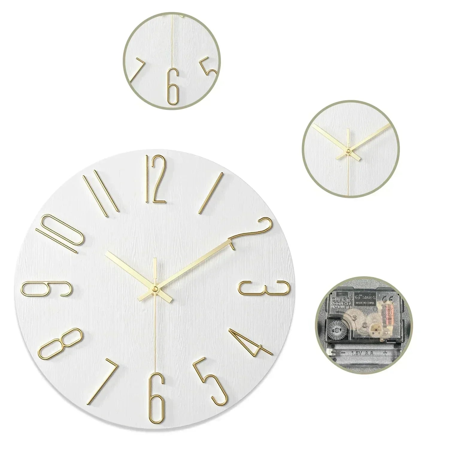 Minimalist Round Wall Clock with Silent Mechanism