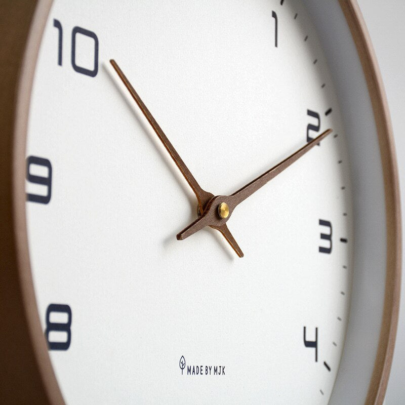 Nordic Charm Wooden Wall Clock with Sleek Design