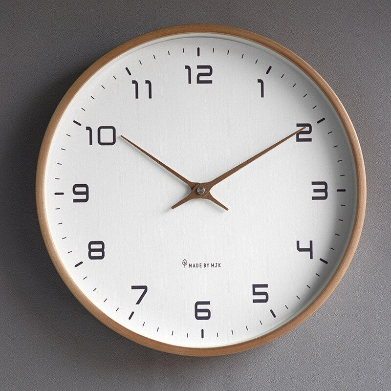 Nordic Charm Wooden Wall Clock with Sleek Design