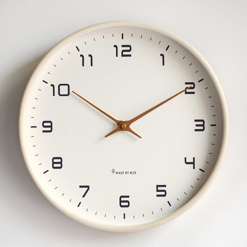 Nordic Charm Wooden Wall Clock with Sleek Design