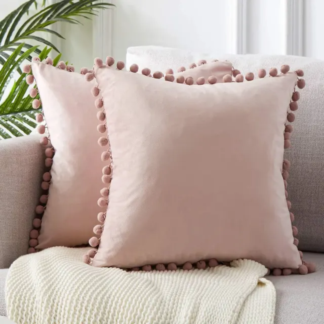 Set of 2 Cozy Cotton-Linen Pillow Covers in Modern Design