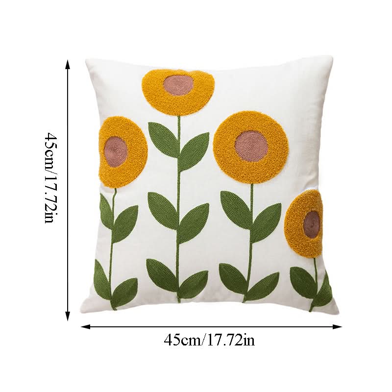Cozy Decorative Throw Pillow Cover with Embroidery Design