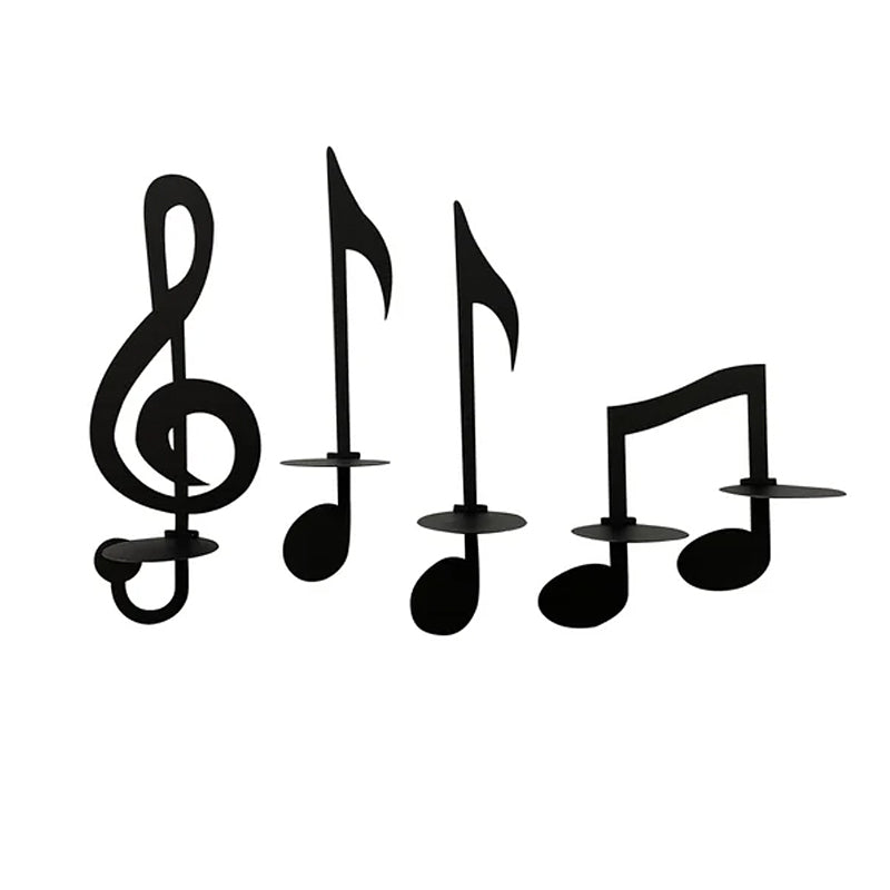 Black Music Note Wall Light | Candle Holder | Tealight Illumination