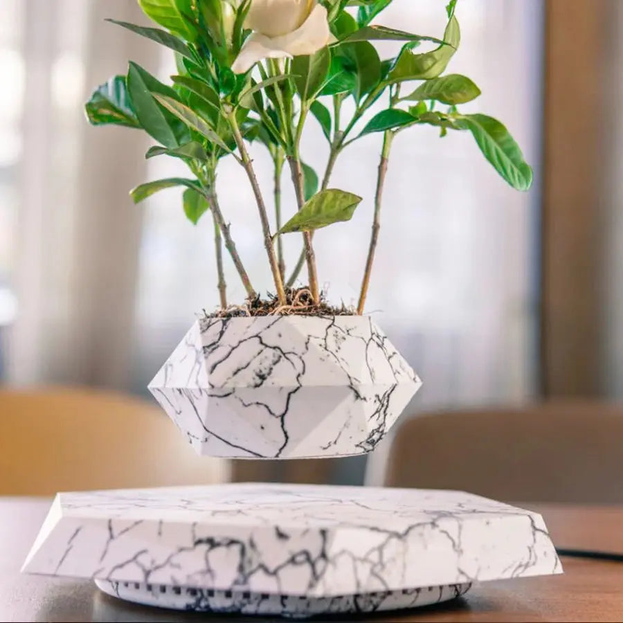 Floating Flower Pot with 360° Rotation – Artistic Home Décor