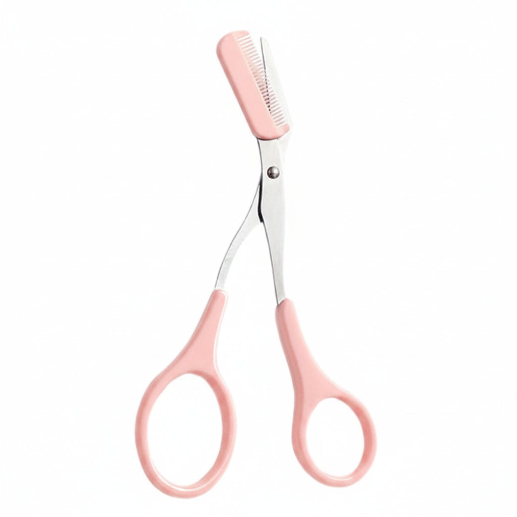 GroomPro - Stainless Steel Eyebrow Scissors with Integrated Comb