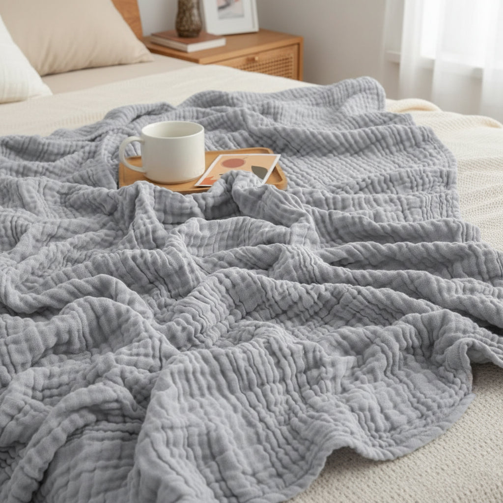 6-Layer Cotton Gauze Blanket for Year-Round Softness and Comfort