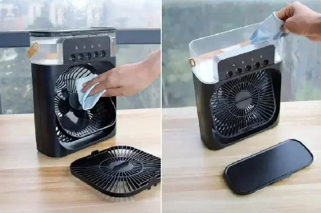 Versatile Desktop Air Cooler with Humidifier and LED Light