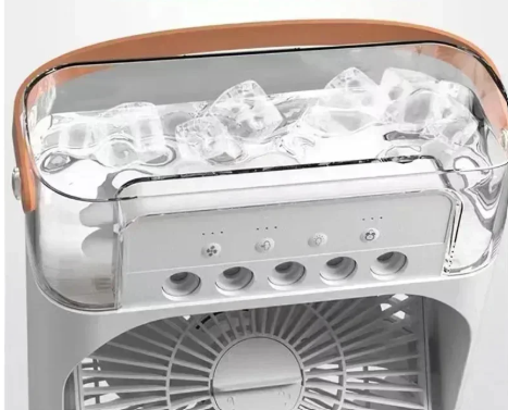 Versatile Desktop Air Cooler with Humidifier and LED Light