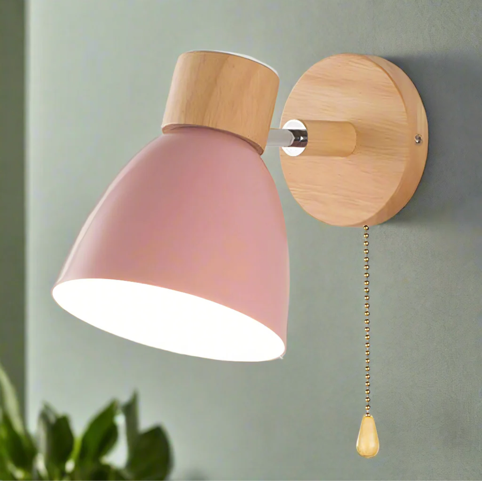 Nordic Elegance Wall Lamp with Convenient Pull Chain