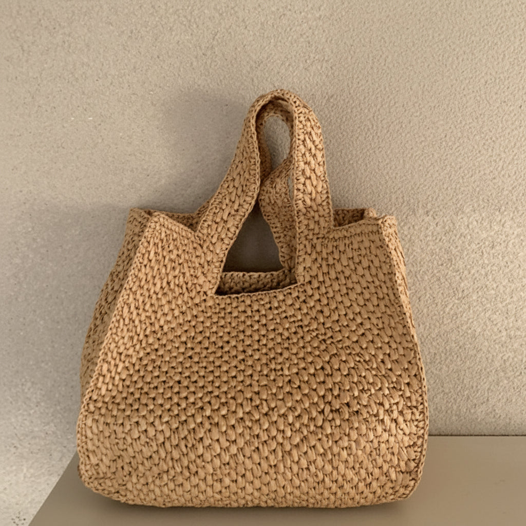 Handcrafted Raffia Tote Bag for Beach Outings