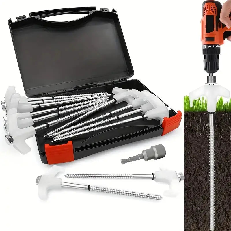 Secure Ground Steel Tent Anchors – 12 Pack for Reliable Camping