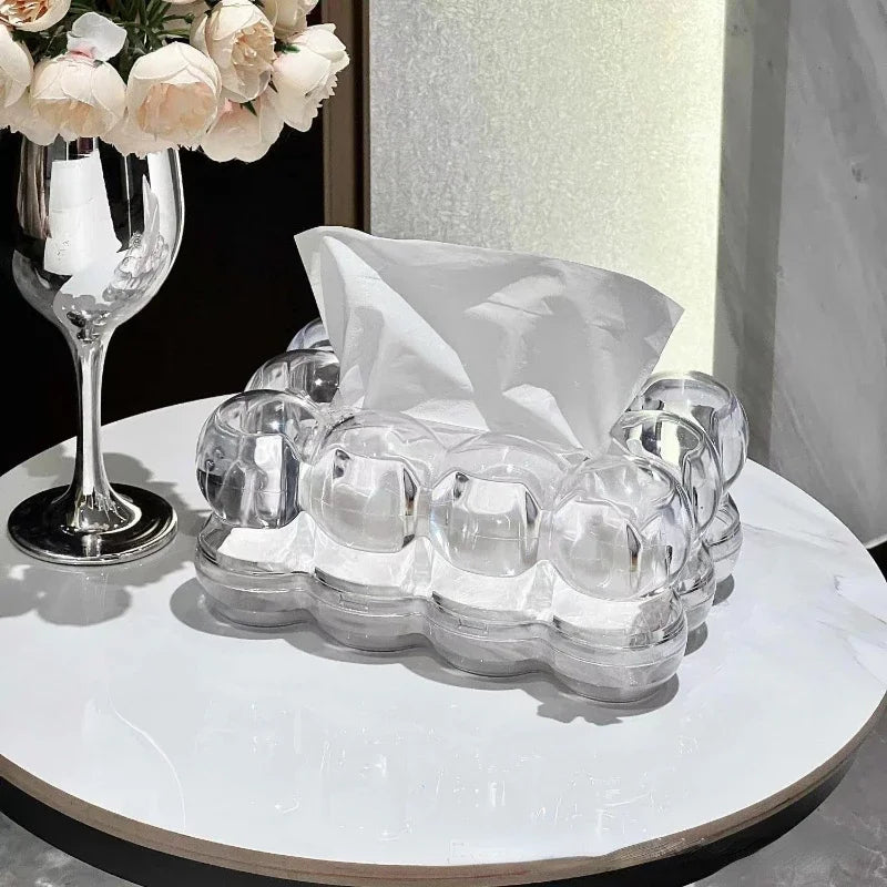 Chic Acrylic Tissue Box Holder with Bubble Design