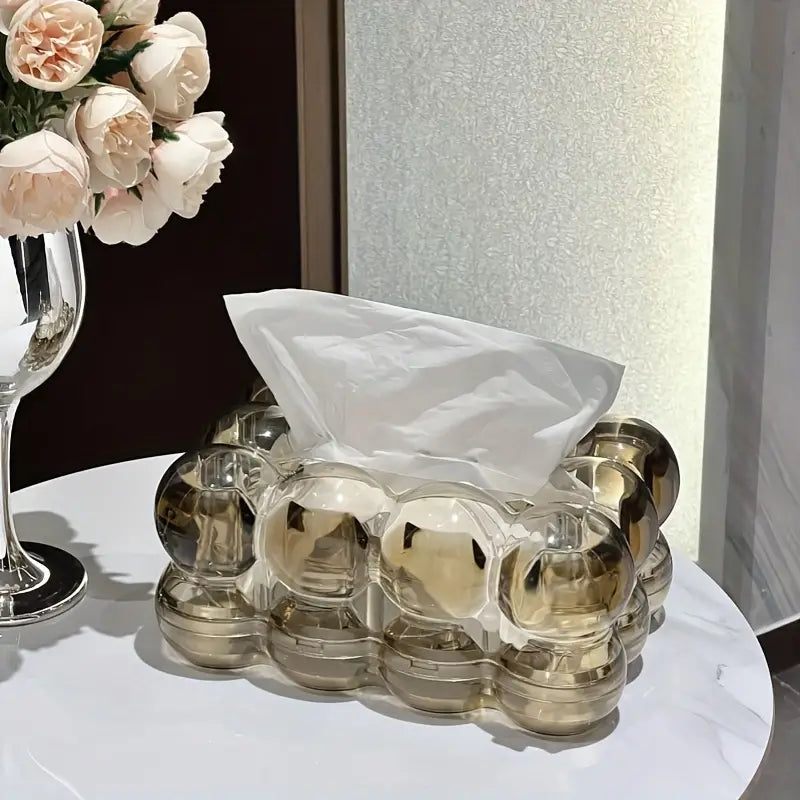 Chic Acrylic Tissue Box Holder with Bubble Design