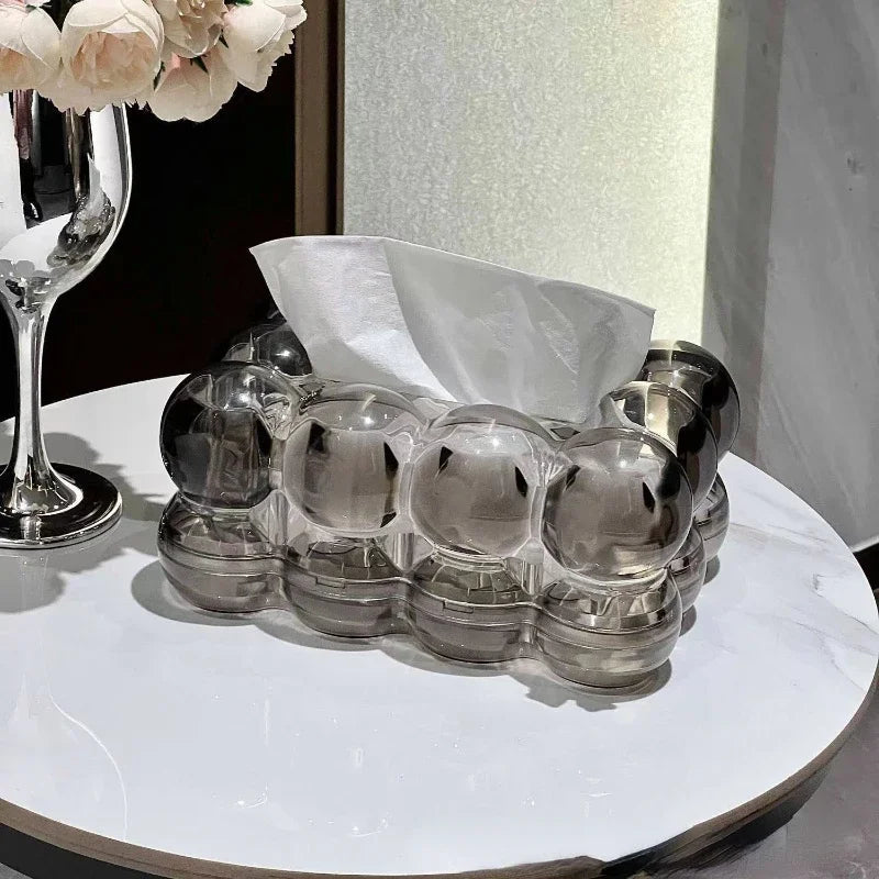 Chic Acrylic Tissue Box Holder with Bubble Design
