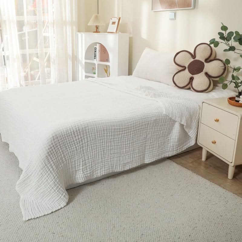 Lightweight Cotton Muslin Throw Blanket - Bohemian Style Comfort