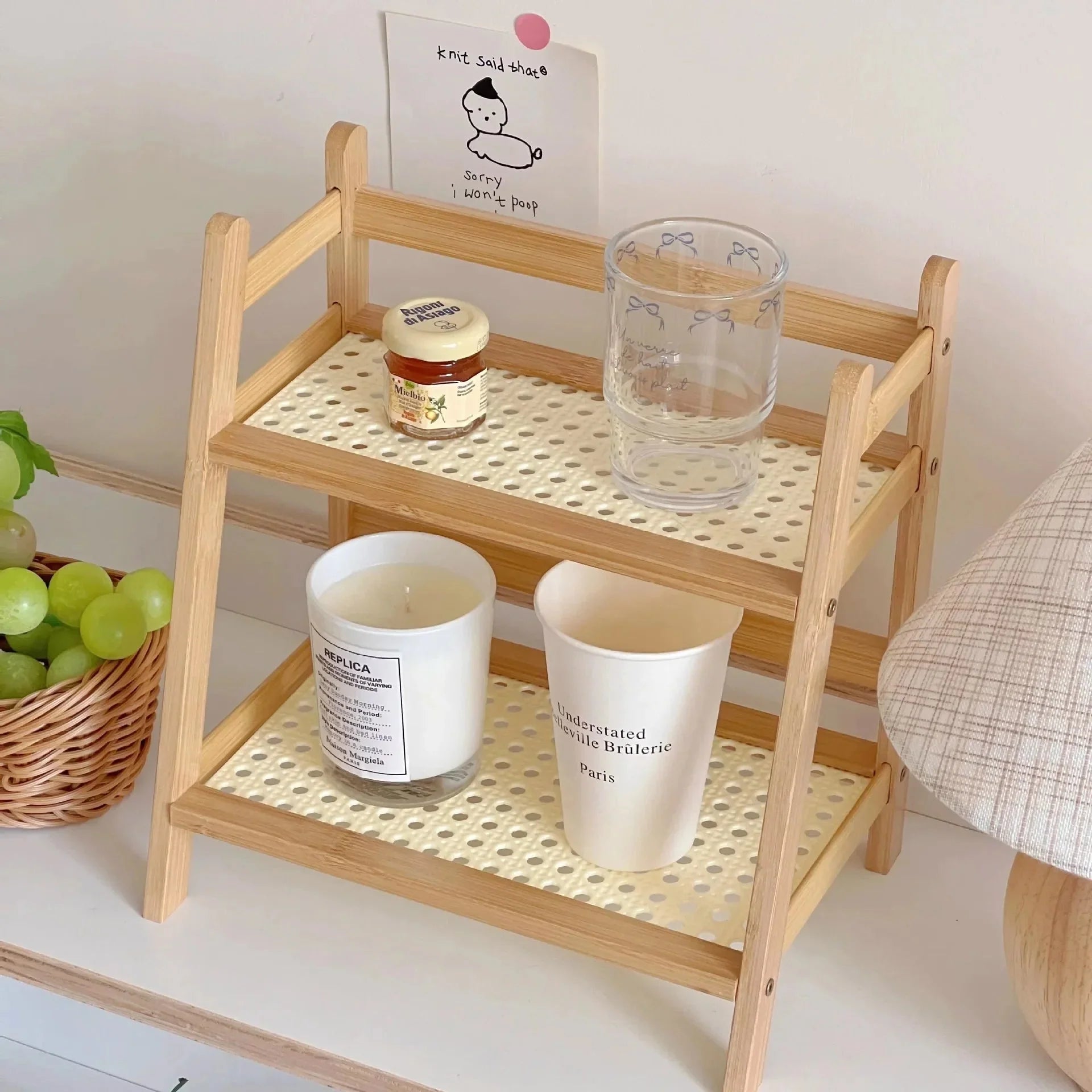 Double-Level Bamboo Organizer – Shelf for Kitchen and Office