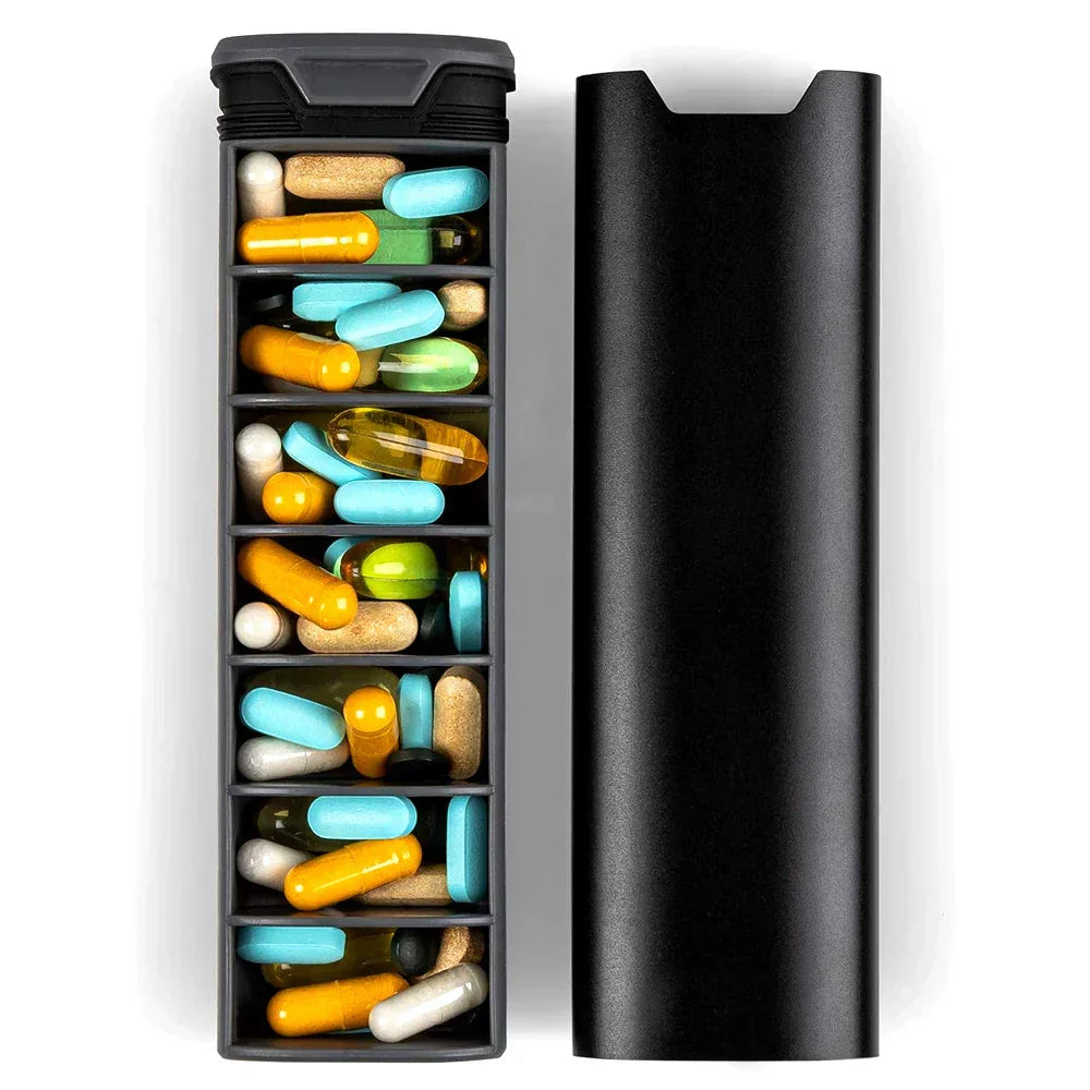 Stylish 7-Day Medication Organizer with Secure Closure