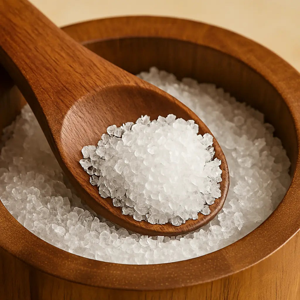 Elegant Wooden Spice Keeper with Spoon - 9cm Diameter