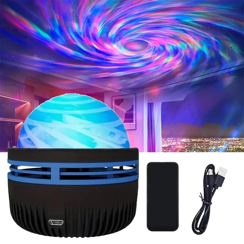 Aurora Glow Projector | Sync with Music & Remote Control | Mood Lighting | USB Rechargeable | 7.8Γ7.8Γ8.7 cm