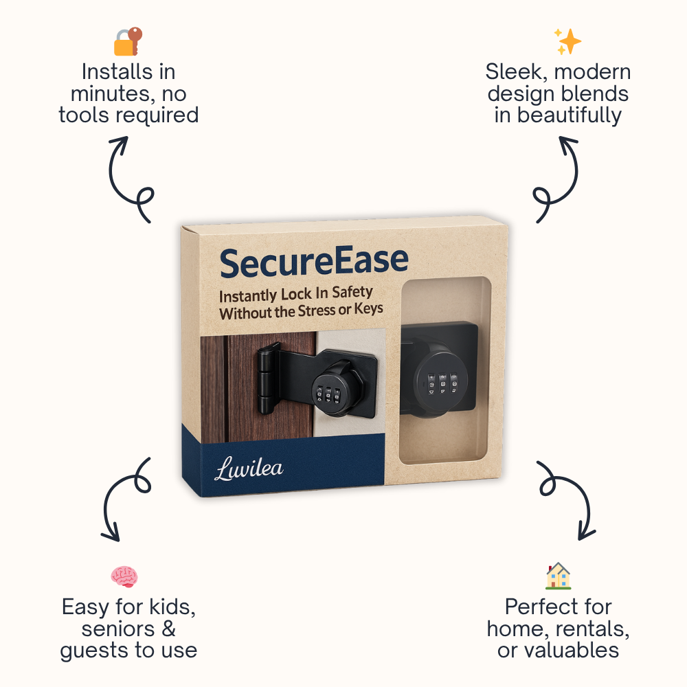 SecureEase™ — Instantly Lock In Safety Without the Stress or Keys