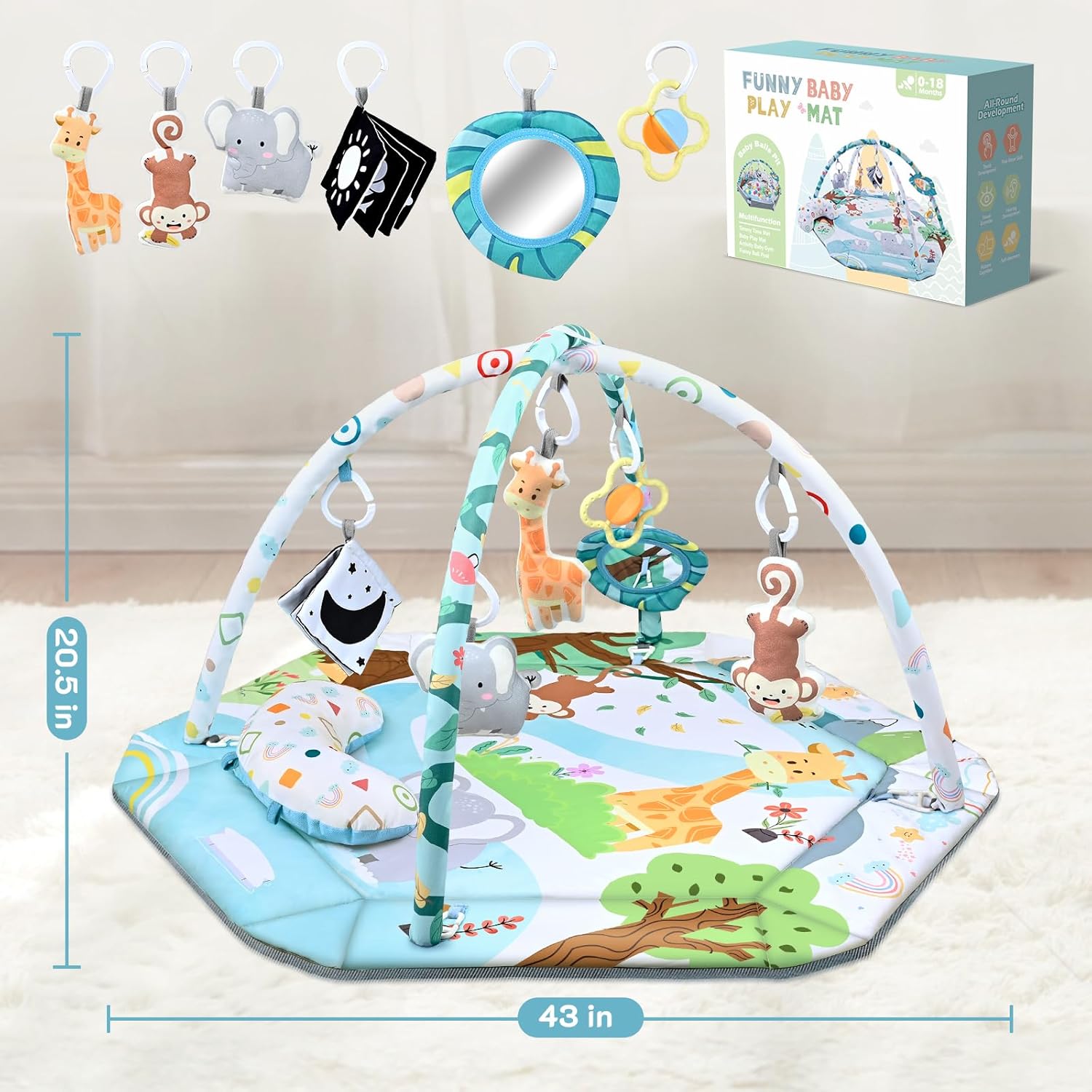 PlayNest 8-in-1 Baby Activity Mat for Learning and Fun