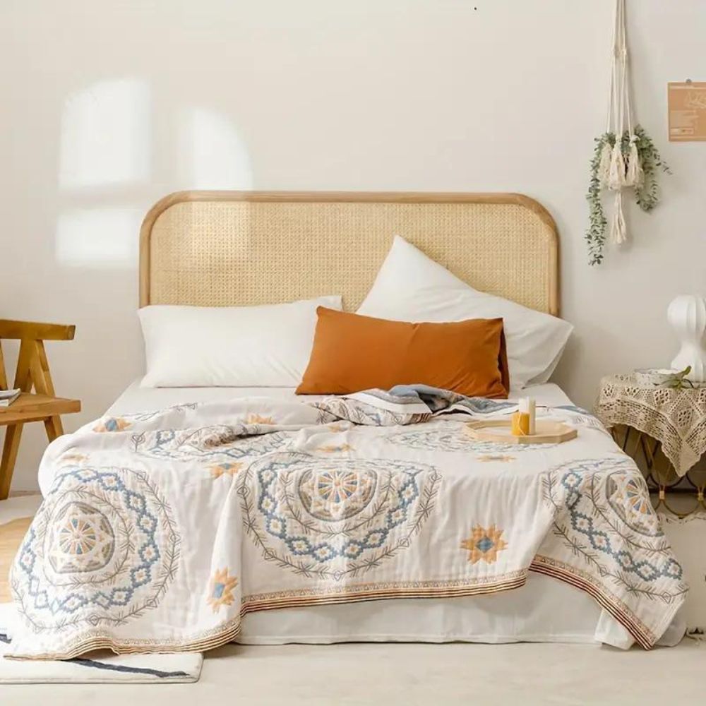 Chic Cotton Mandala Throw Blanket for Cozy Living Spaces