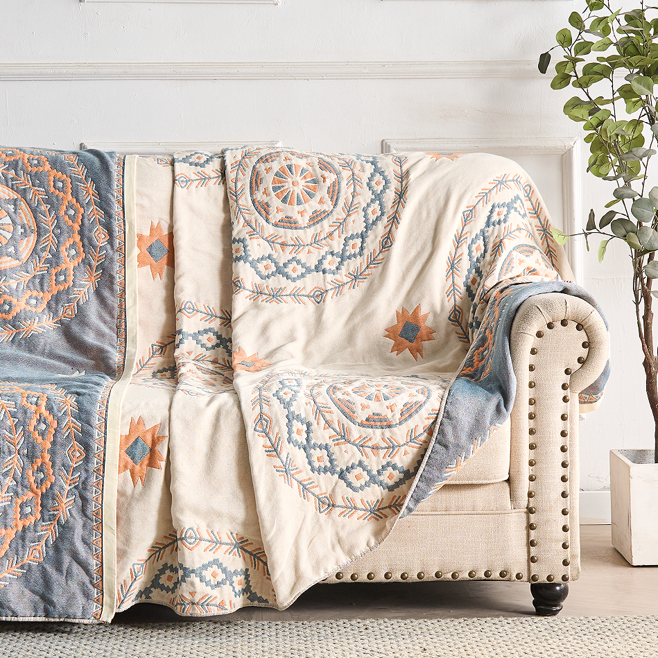 Chic Cotton Mandala Throw Blanket for Cozy Living Spaces