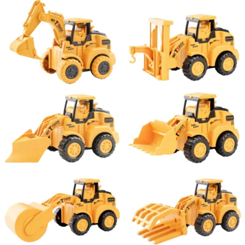 Durable Plastic Construction Vehicle Collection – Set of 6