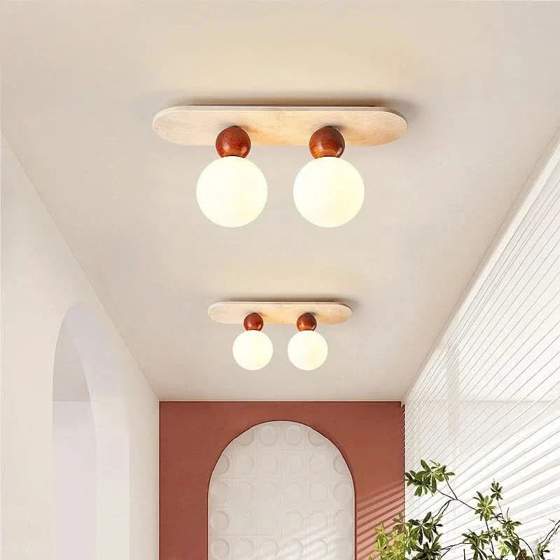 Ellipse Ceiling Light in Travertine for Contemporary Soft Interiors