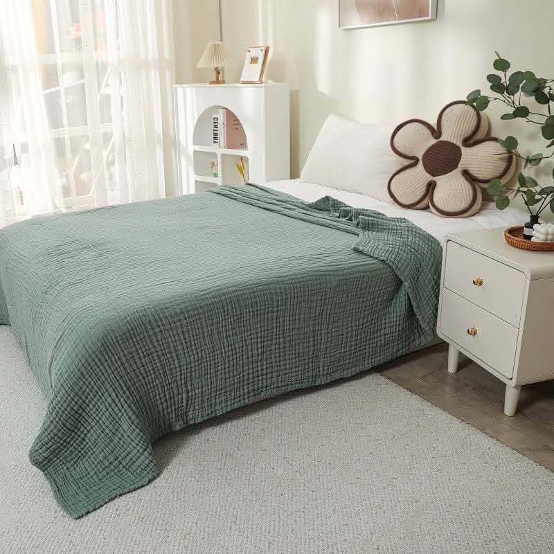 Lightweight Cotton Muslin Throw Blanket - Bohemian Style Comfort