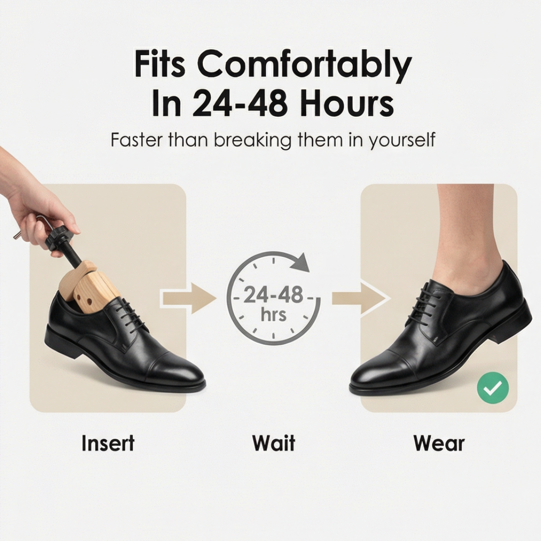 2-Way Stretch Wooden Shoe Trees with Ball Support