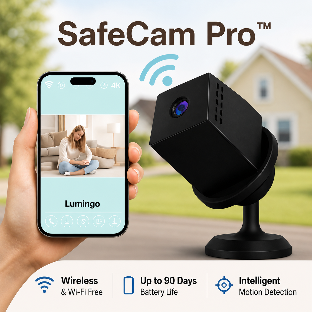 4K Wireless Security Camera with Night Vision and Infrared