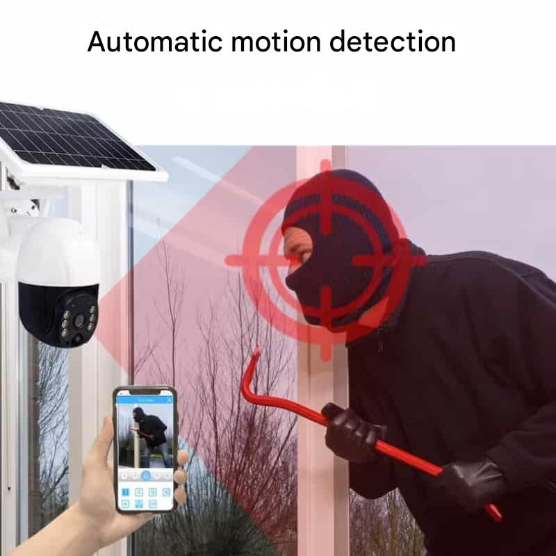 Solar Security Camera with Dual Lens | 10x Zoom 360° PTZ | 12,000 mAh IP66 4G Wi-Fi