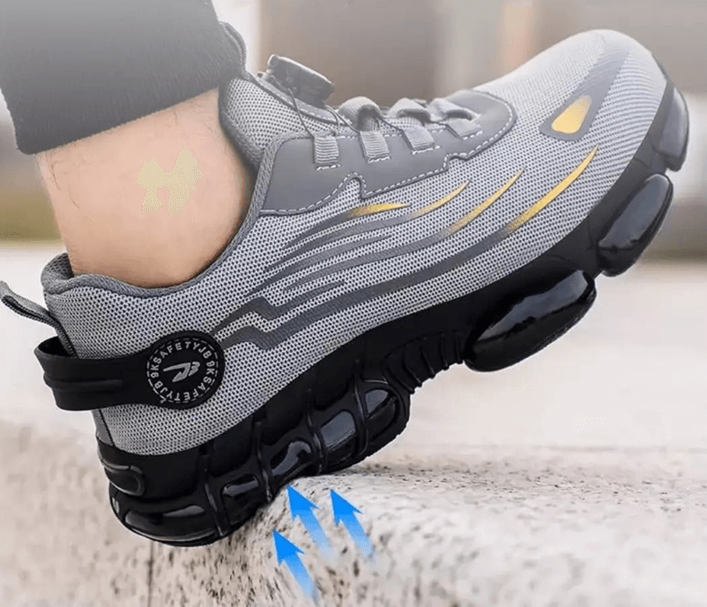 Men's Safety Shoes with Air Cushion Sole | 3-Second Twist Lock | Kevlar Midsole