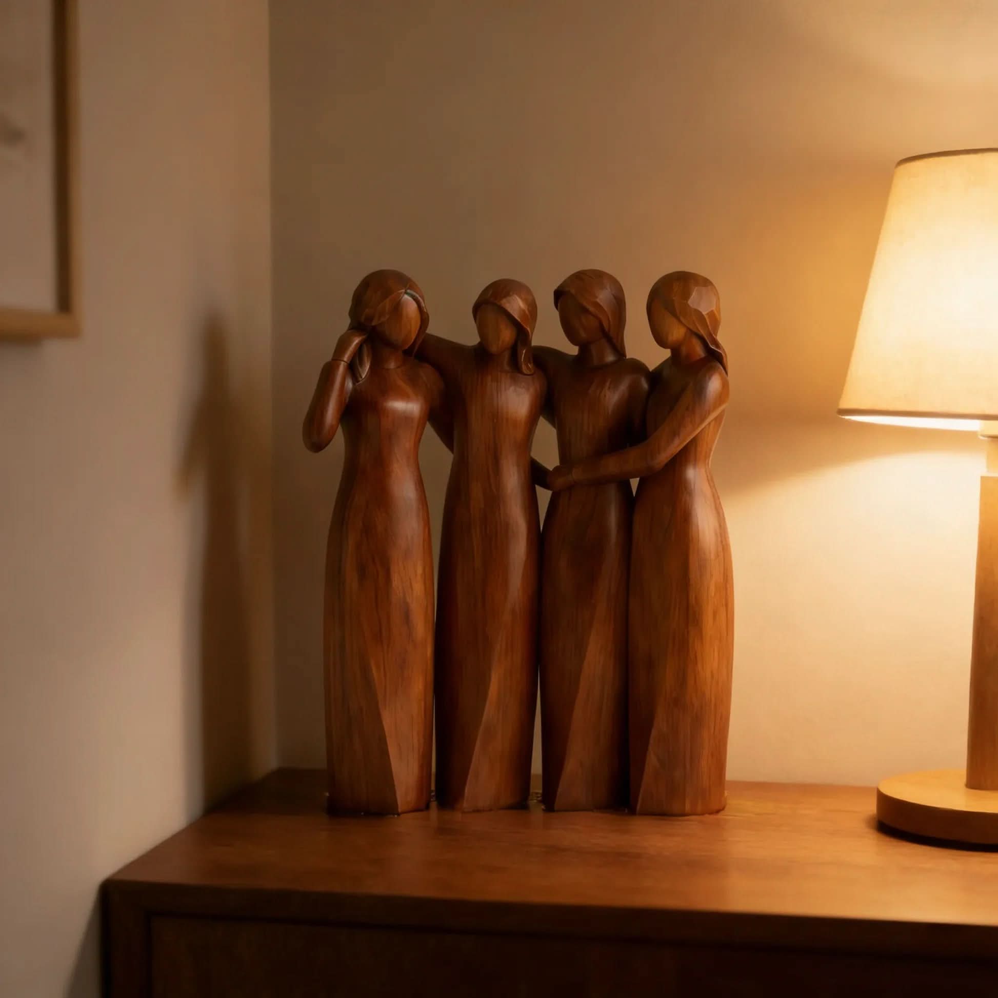 Elegant Resin Sculpture of Friendship