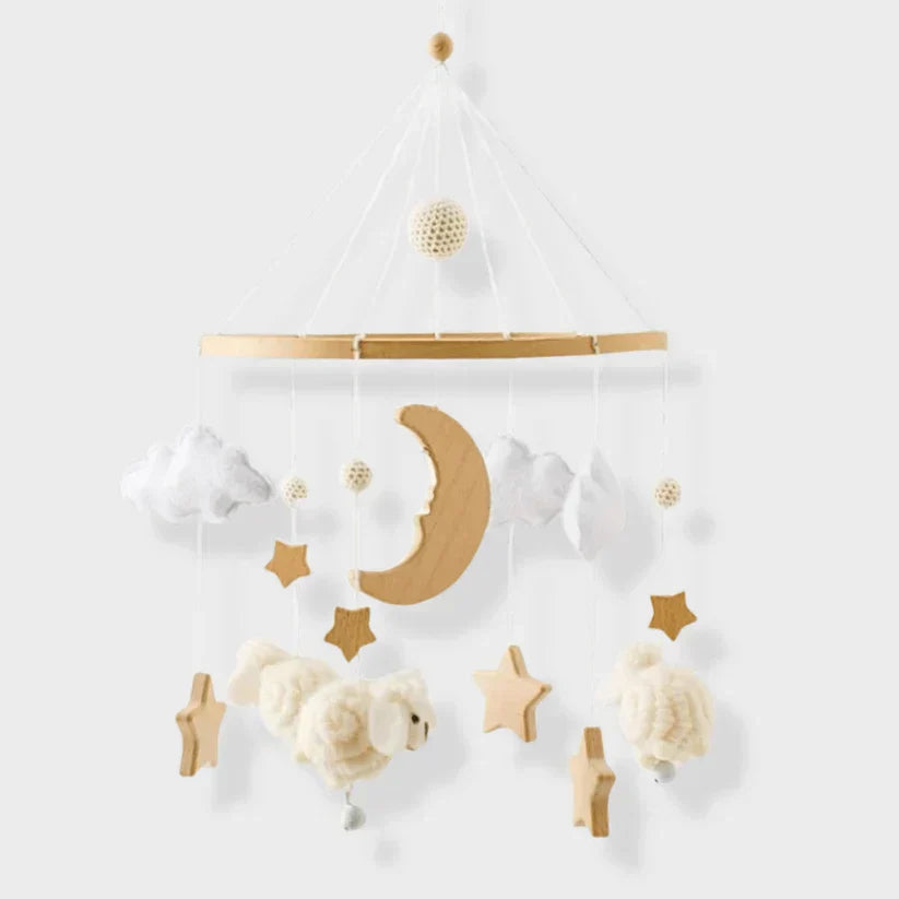 SereneDream Wooden Baby Mobile for a Tranquil Nursery