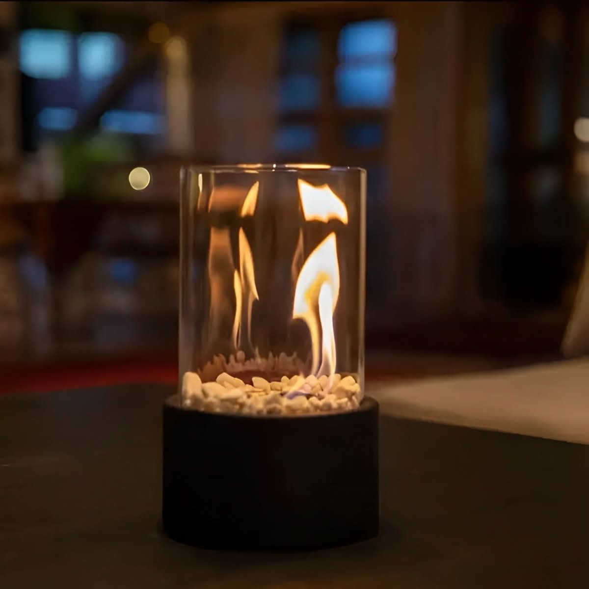 Elysian Glow - Compact Tabletop Fireplace for Clean, Cozy Ambiance