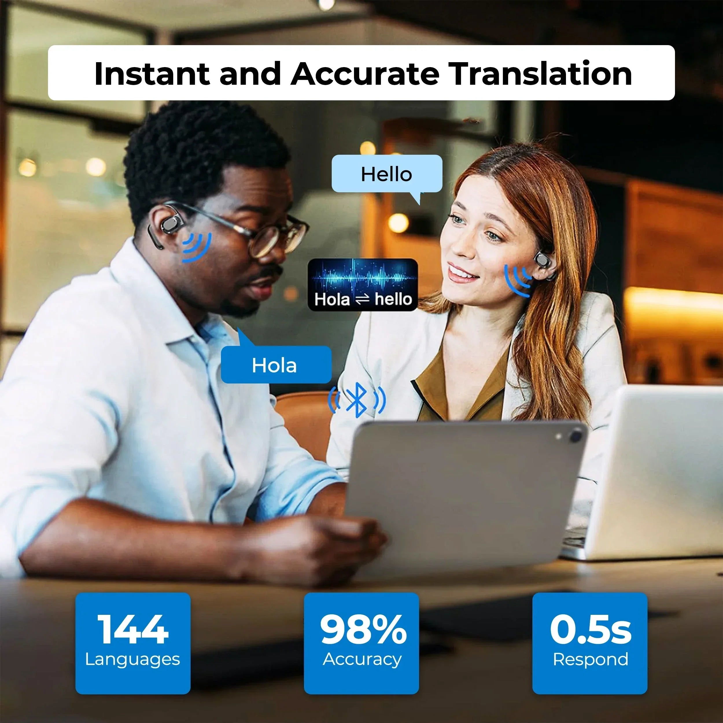 Instant Language Communication Earbuds – Wireless Translation & Audio