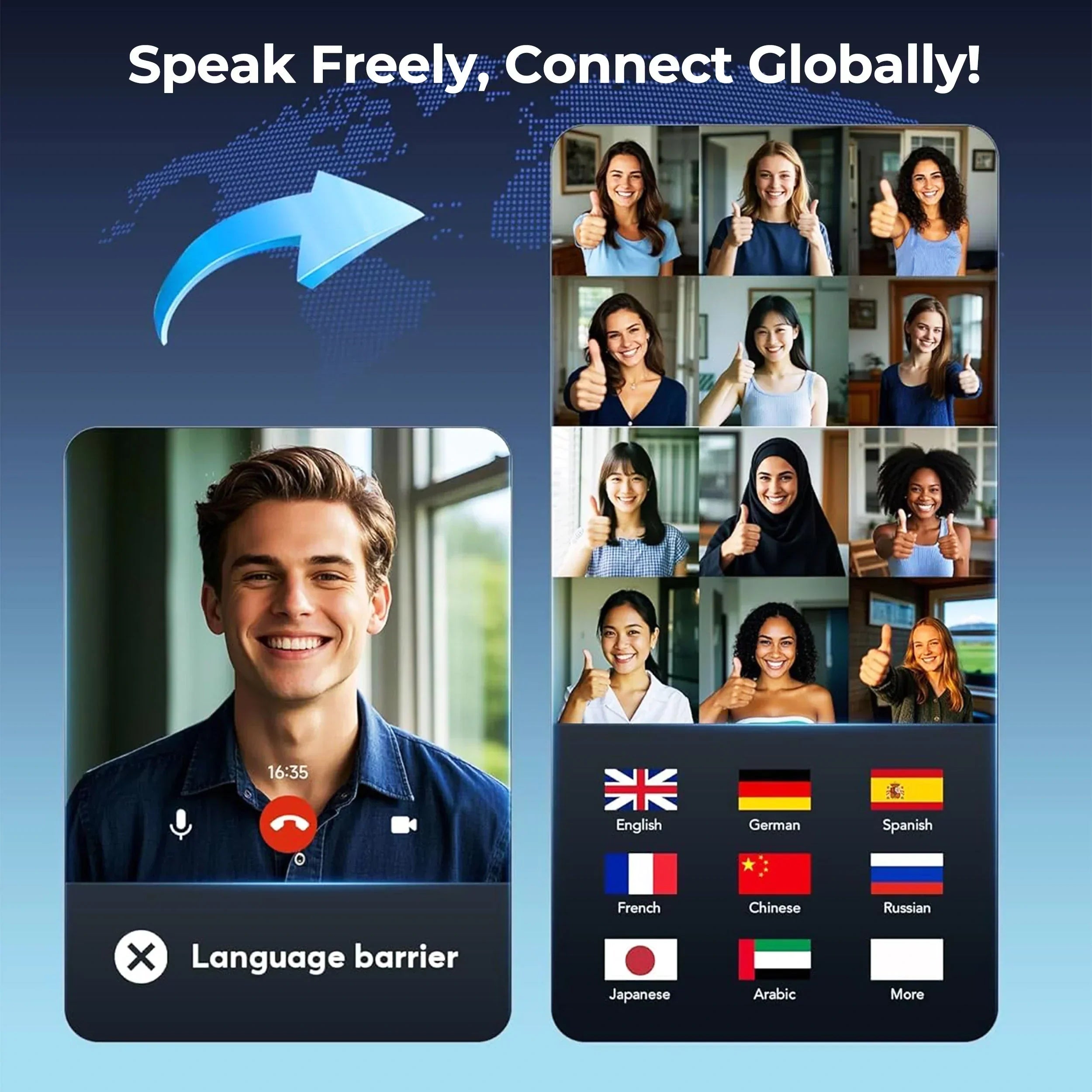 Instant Language Communication Earbuds – Wireless Translation & Audio