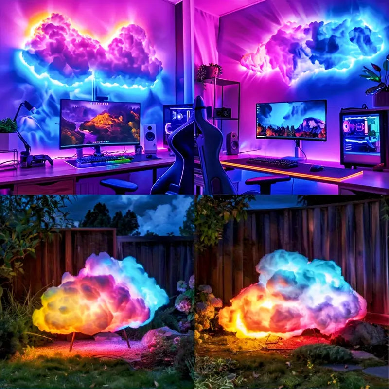 Enchanting RGB Cloud Light with Music Sync & Remote Control
